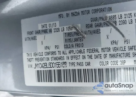 2013 Mazda Mazda5 Sport from USA, damaged, VIN JM1CW2BL6D0155169